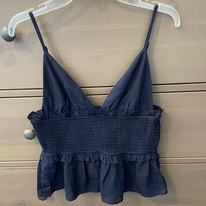 Navy cropped triangle top